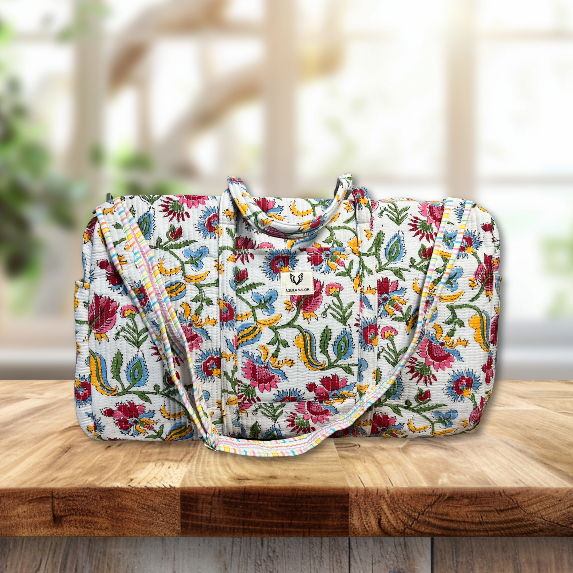 Summer Time – Hand Block Printed Travel Bag