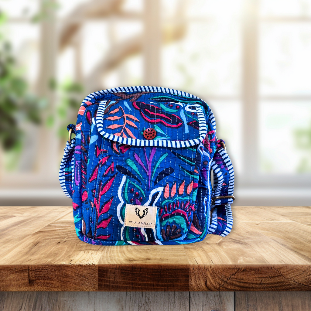 Tropitangle - Handblock Printed Lightweight Crossbody Purse