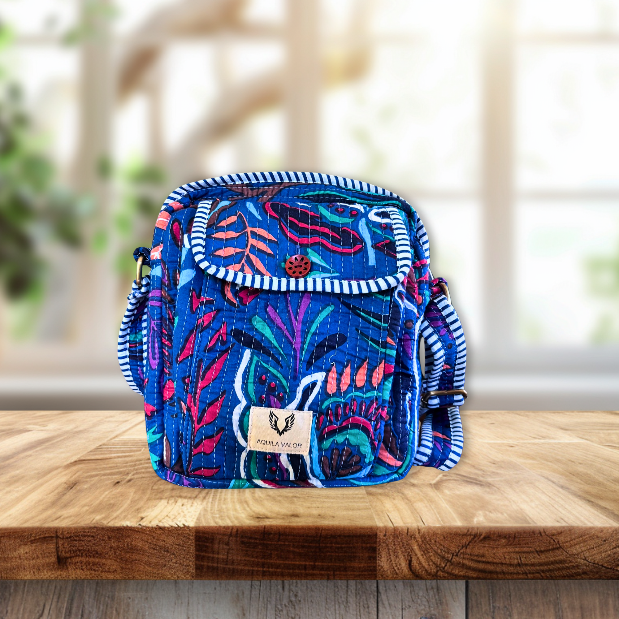 Tropitangle - Handblock Printed Lightweight Crossbody Purse